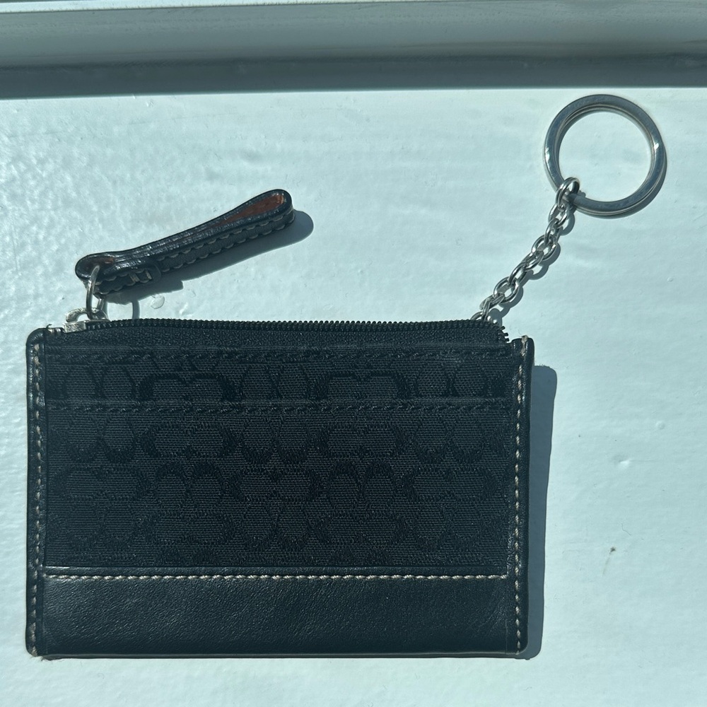 Coach Black Signature Keychain Wallet - Picture 2 of 4